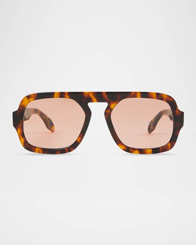 Jane Tortoise Acetate Aviator Sunglasses